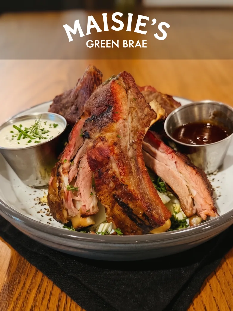 Crispy ribs from the smoker at Maisie's Green Brae