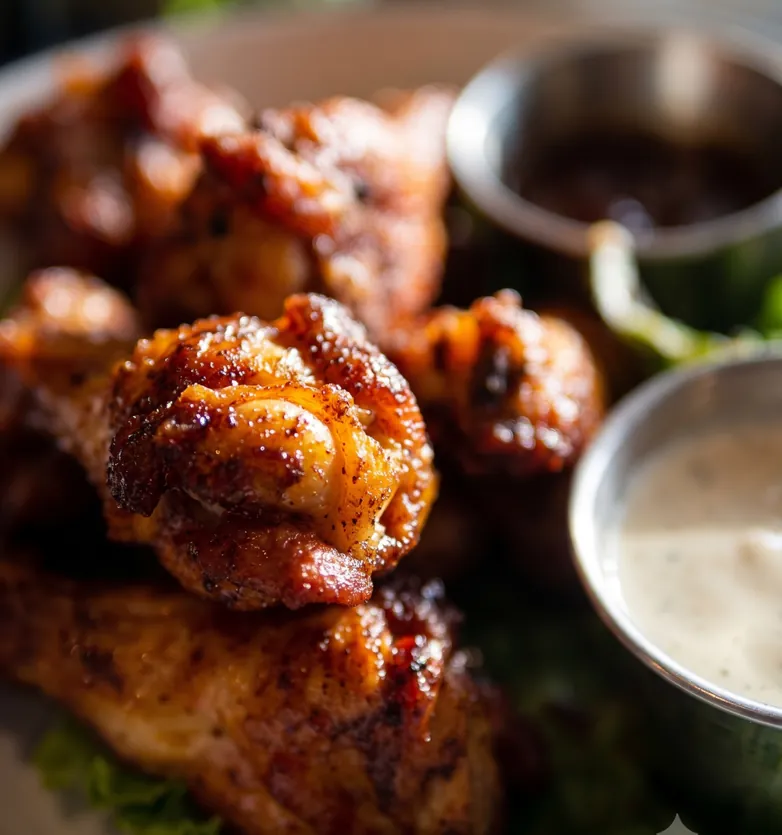 Crispy, smoked wings rubbed with MGB Special Blend, served with a choice of MGB BBQ sauce and a dip at Maisie’s Green Brae