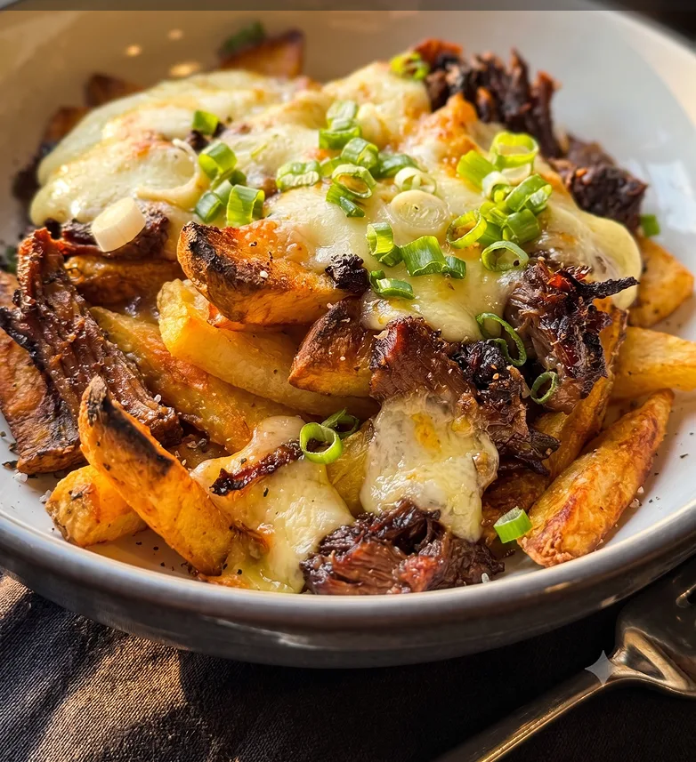 Smoked brisket poutine with hand-cut fries, gravy, and cheese curds at Maisie&rsquo;s Green Brae in Tega Cay